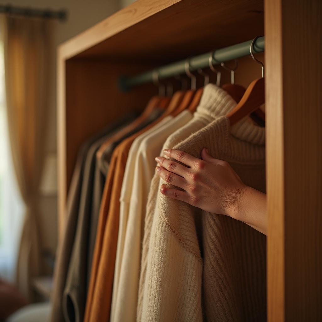 Analisi dei capi nel guardaroba durante una consulenza a domicilio